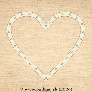 Prstenec - Srdce 26x23 - počet dierok 30