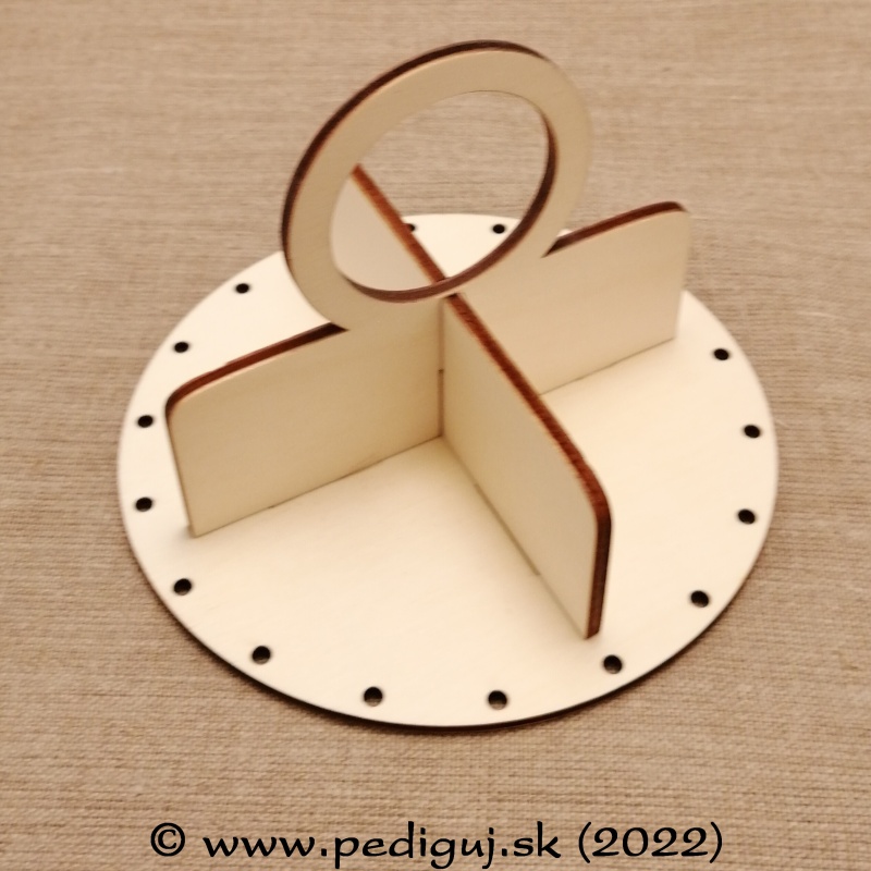 Čajovník malý úchyt kruh kruh 16,7 cm, papierové pletenie počet dierok 18