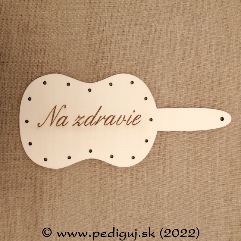 Lopárik 20x14 cm Na zdravie + rúčka 11 cm, papierové pletenie počet dierok 16
