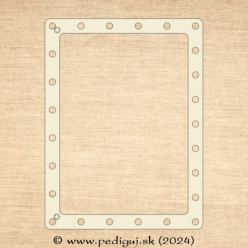Prstenec - Obdĺžnik 20x15 cm - počet dierok 25