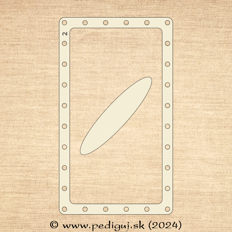 Prstenec č.2 - Obdĺžnik 26x15 cm servitovník  - počet dierok 28