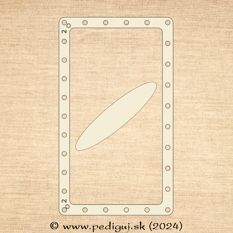 Prstenec č.2 - Obdĺžnik 26x15 cm servitovník  - počet dierok 29