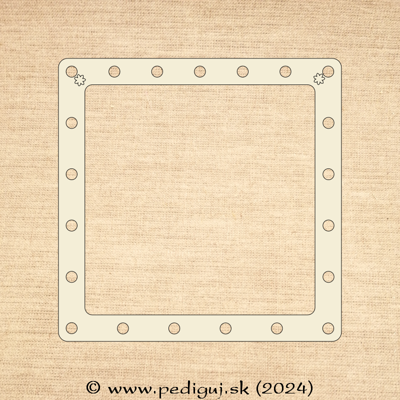 Prstenec - Štvorec 15x15 cm - počet dierok 21