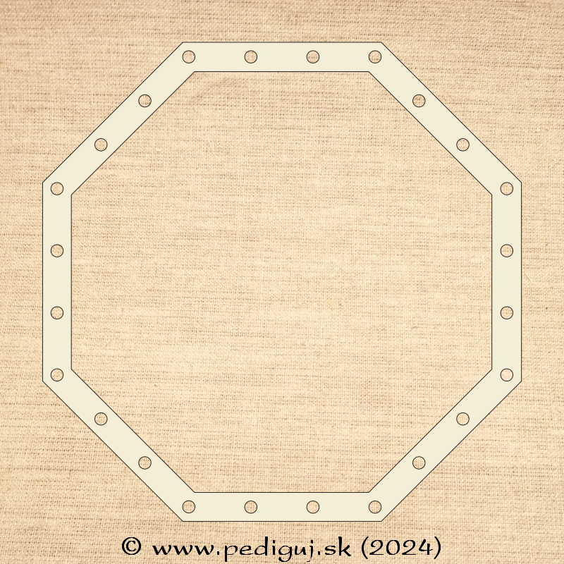 Prstenec - 8-uholník 23x23 cm - počet dierok 24