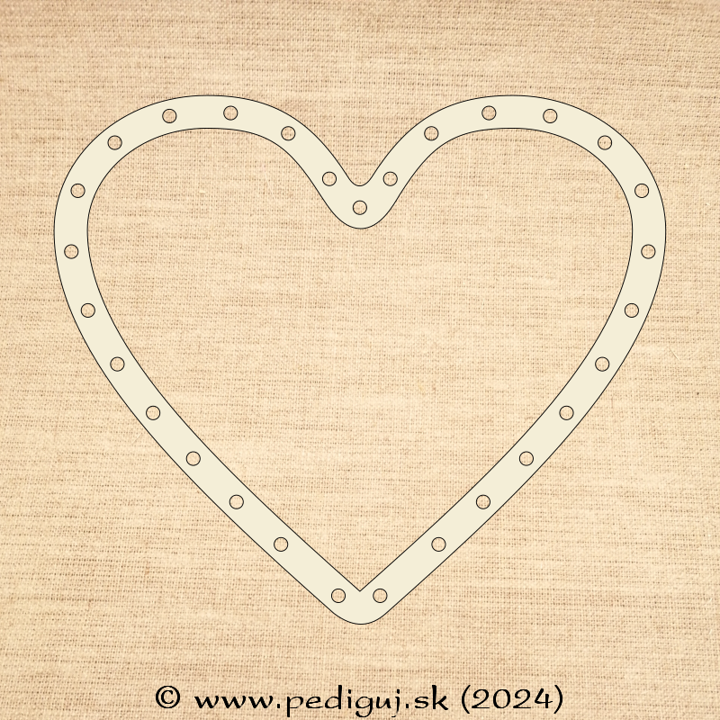 Prstenec - Srdce 26x23 - počet dierok 29