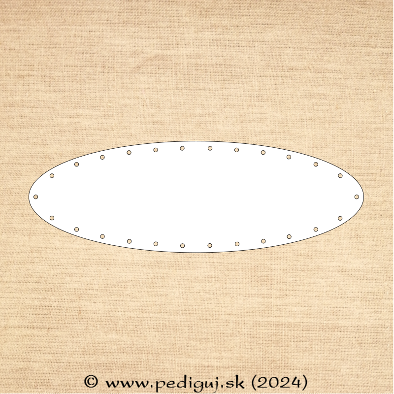 Elipsa 24x8 cm počet dierok 26