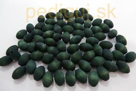 perla 15x10 mm tmavo zelená