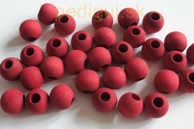 Guľka 15 mm otvor 6 mm červená