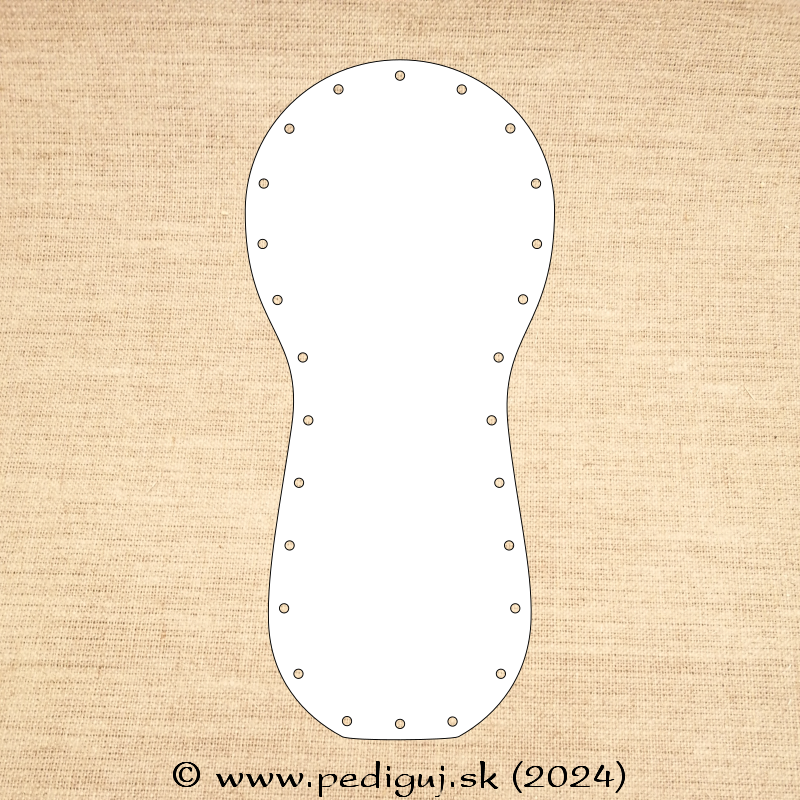 Čizmička 22 x 10 cm, počet dierok 26