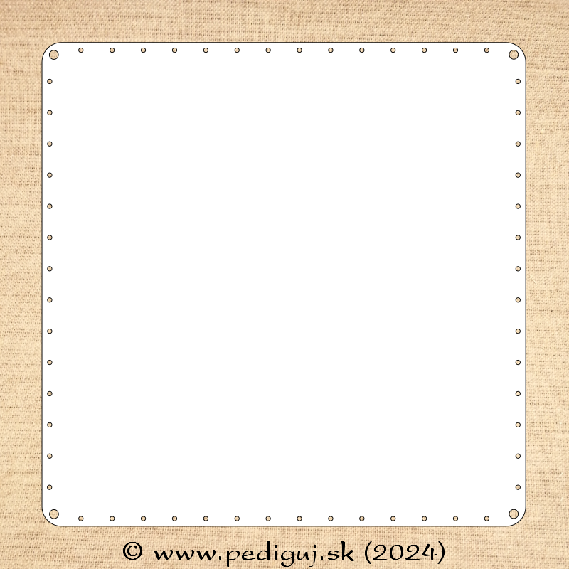 Štvorec 32x32 cm so 6 mm otvormi v rohoch počet dierok 60