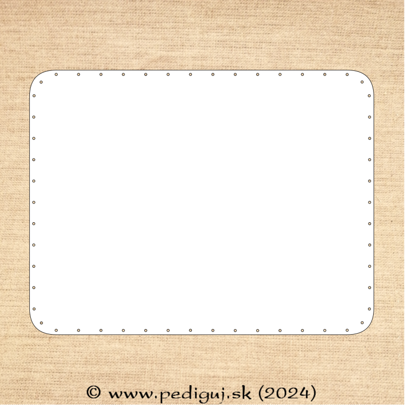 Obdĺžnik 41x31,5 cm počet dierok 54 zaoblené rohy