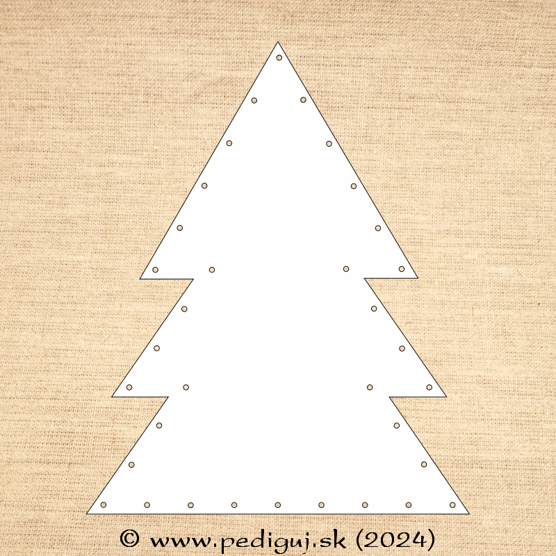 Vianočný stromček 2 26x21,5 cm počet dierok 34