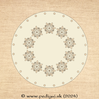 Dekor 8 - Kruh 20 cm papierové pletenie, počet dierok 24