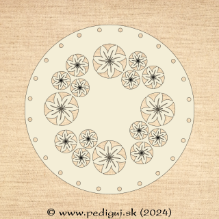 Dekor 12 - Kruh 20 cm papierové pletenie, počet dierok 24