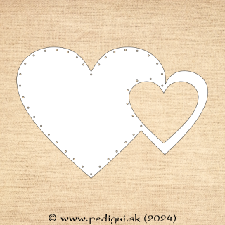 Valentínske srdce malé 33,5x23 cm počet dierok 40