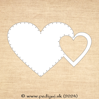 Valentínske srdce veľké 43x28 cm počet dierok 50