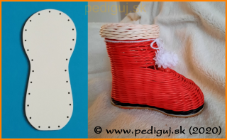 Čizmička 22 x 10 cm, počet dierok 26